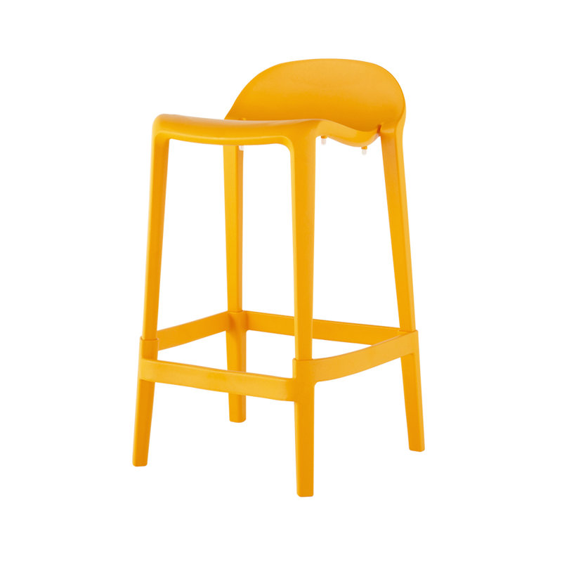 Gardunio Low Back Stool, Set of 2, Orange, Counter Stool (26” Seat Height)