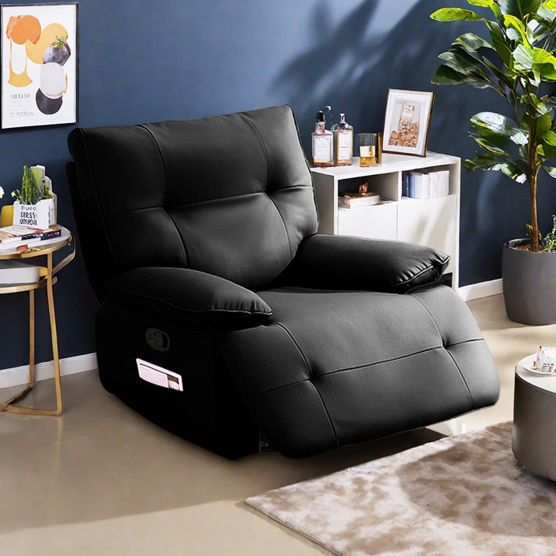 Fauteuil inclinable multifonctionnel en similicuir Quanasia, Noir