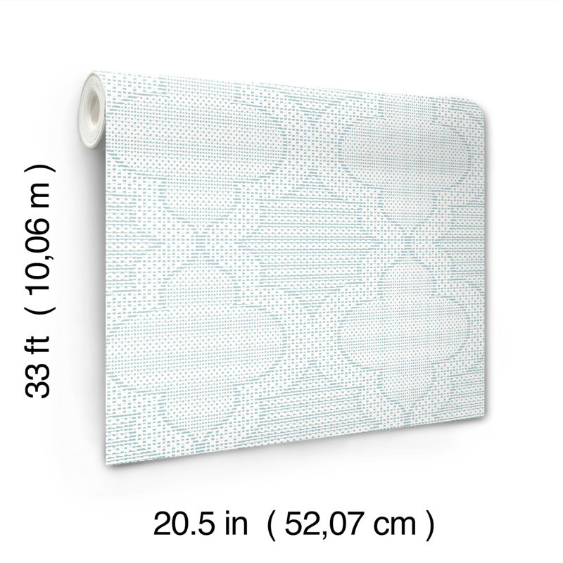 Ernest Charcoal Quilted Quatrefoil Wallpaper, Blue