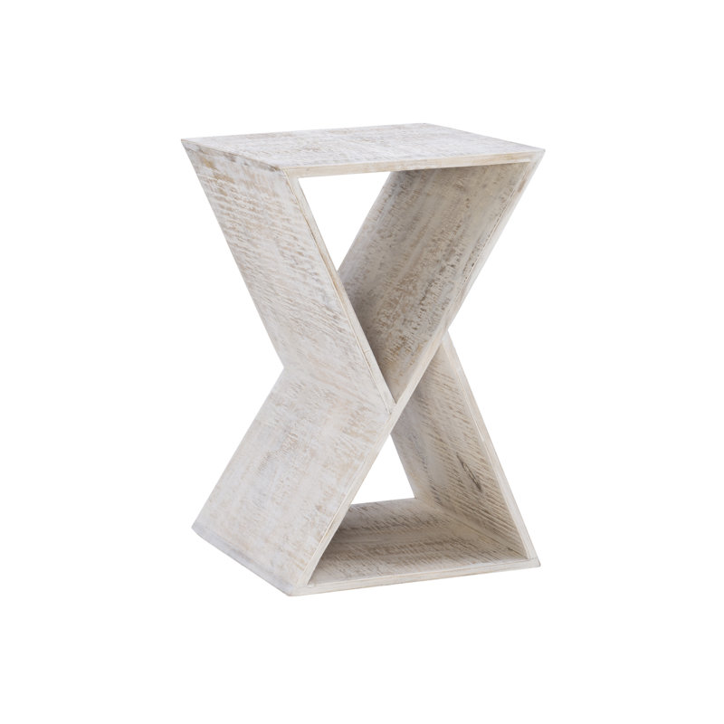 Crabill Solid Wood End Table, Whitewash