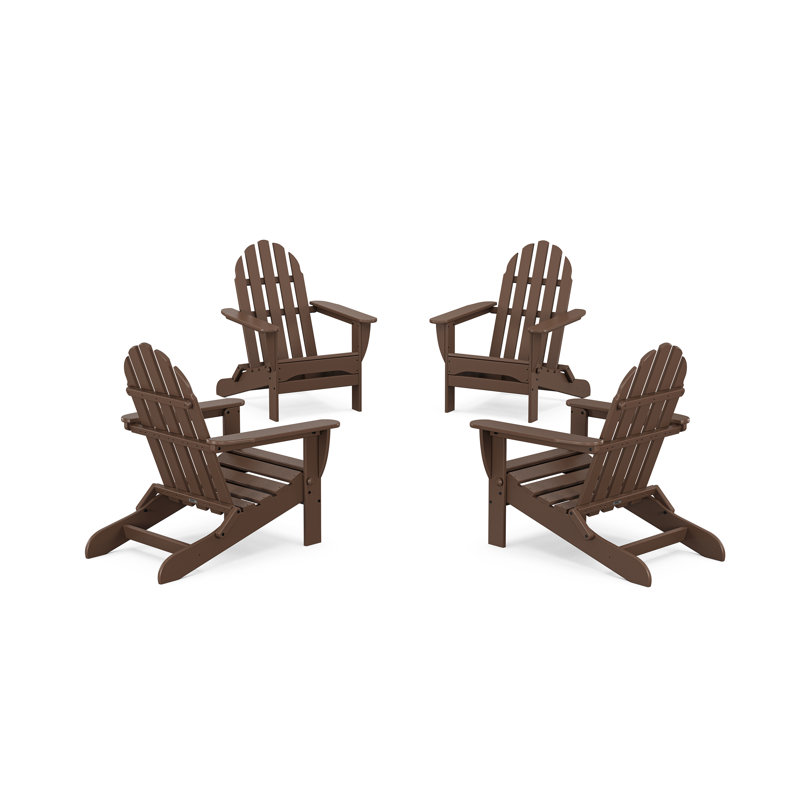 Ensemble de conversation pliable 4 pièces Adirondack Classics Classics, Acajou