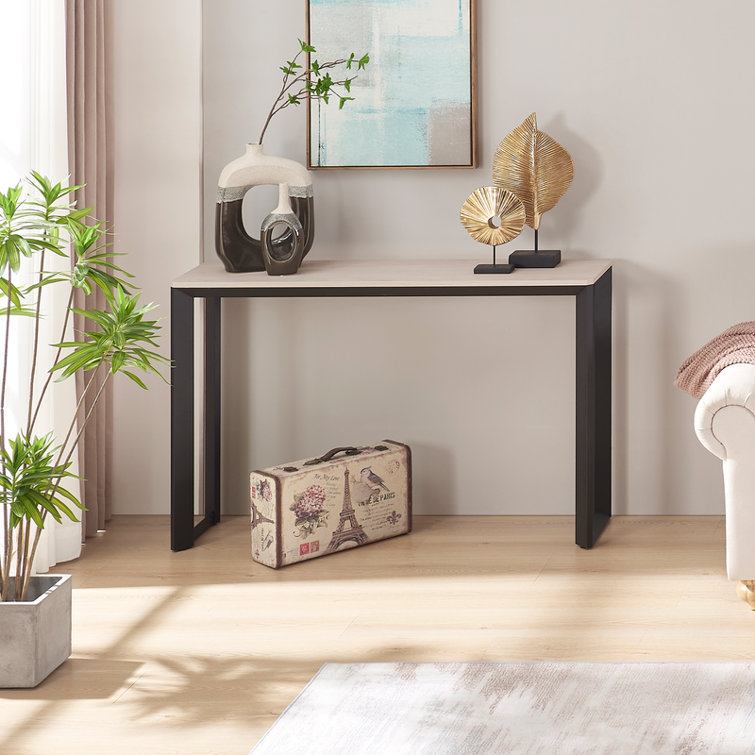 47'' Entryway Console Table, Narrow Sofa Table with Triangular Pipe Design