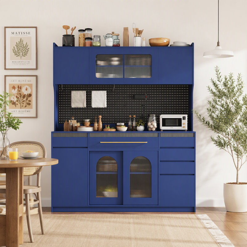 74.8 " H Kitchen Pantry, Blue