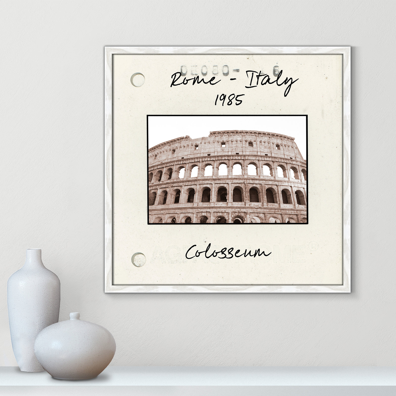 Ritona "Rome, Italy - Colosseum" Print, White Single Picture Framed Paper, 23.5" H x 23.5" W x 0.75" D