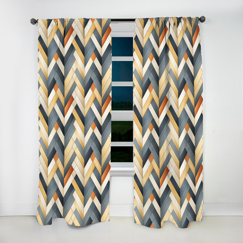 Scandinavian Harmony II - Rideau en velours moderne - obscurcissant - 1 panneau, L 52 po x L 63 po