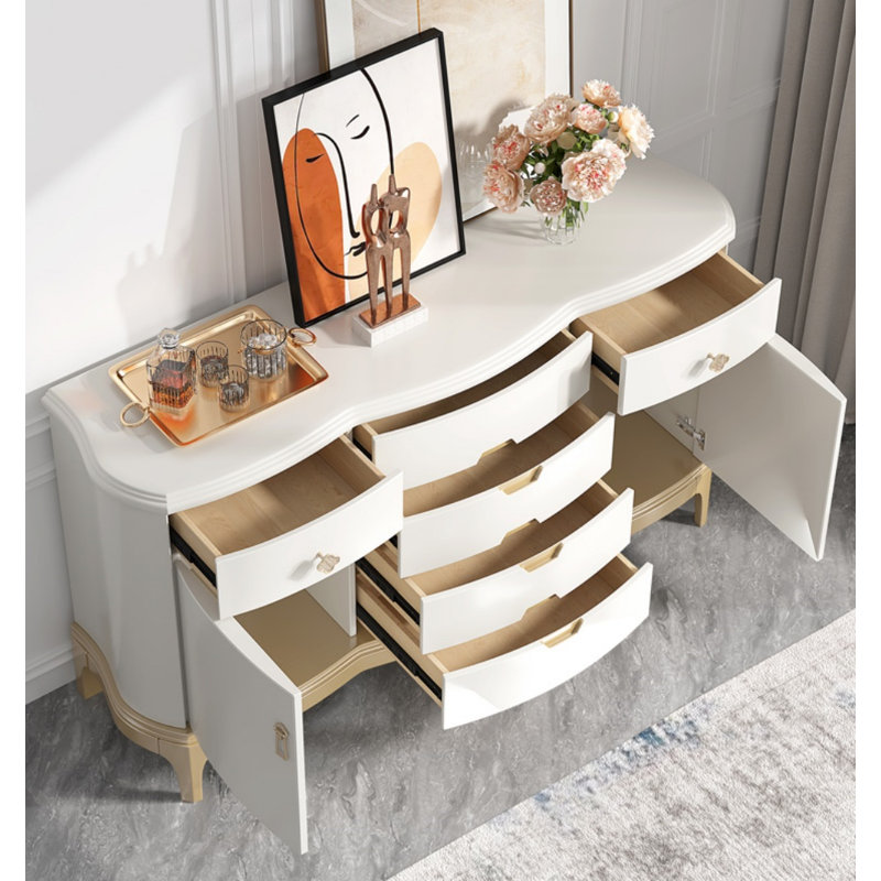 Armoire d'entrée simple en bois massif blanc