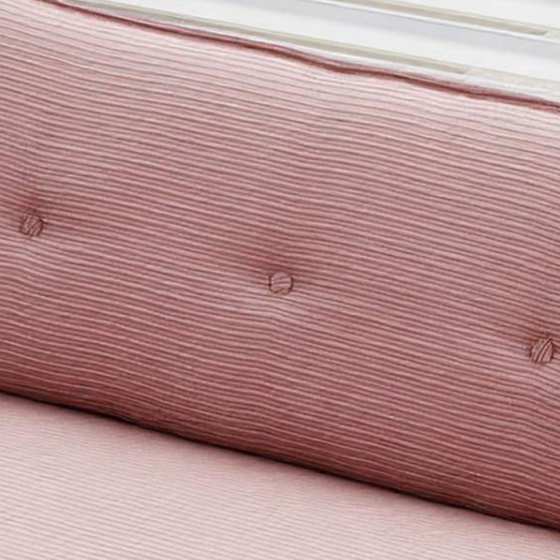 Mini-causeuse en velours côtelé de 53 po avec repose-pieds en métal, Rose