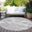 Machine Washable Indoor/Outdoor Christain ACN1397 Silver Rug-109533931