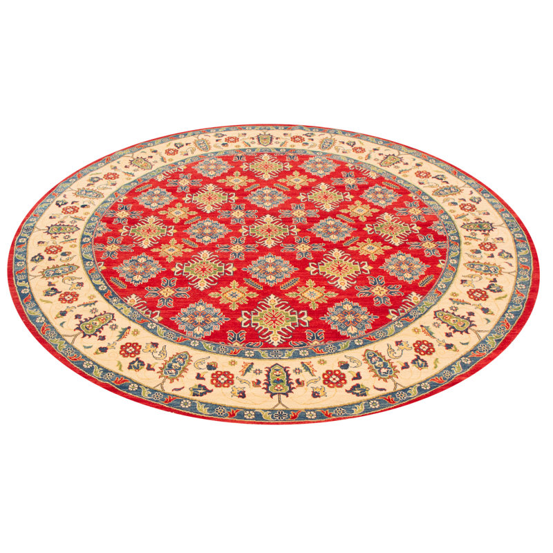Tapis rond en laine noué à la main de conception unique 9 pi 9 po x 9 pi 9 po New Age Cindi