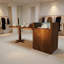 Gracieuse vitrine, spécialement conçue pour la présentation de vêtements et d'accessoires tendance