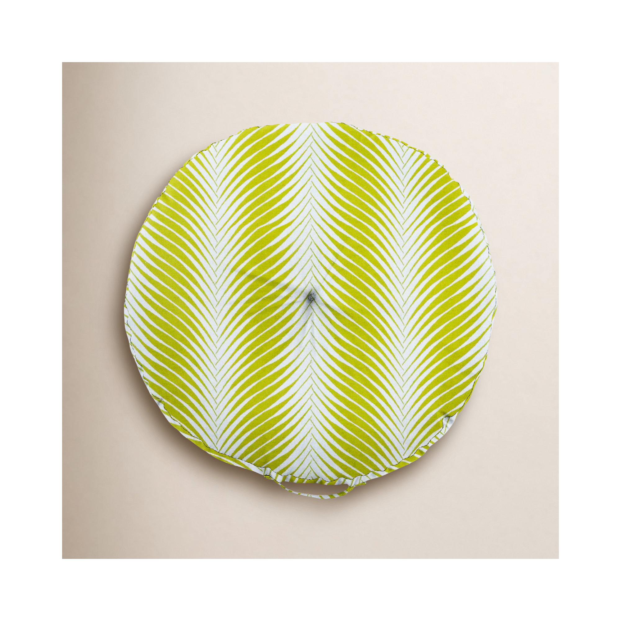 Antonia Sunbrella® Floor Circular Indoor/Outdoor Pillow Cover & Insert, Green