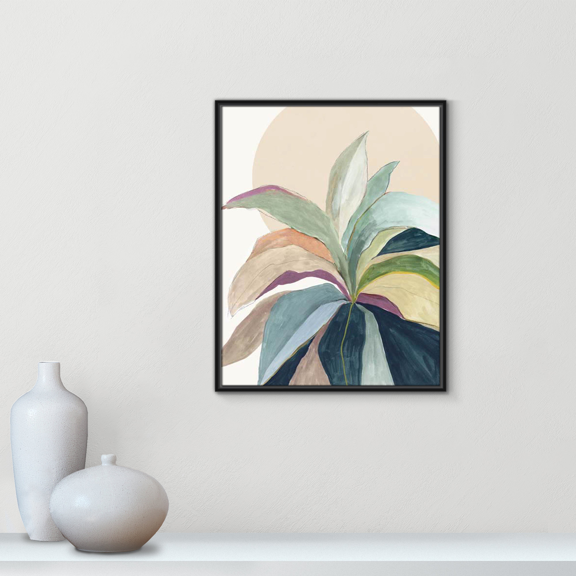 Sherbrooke Sunny Bright Leaves II by Asia Jensen Print, Black Floater Framed, 29.5" H x 23.5" W x 2" D, No Mat