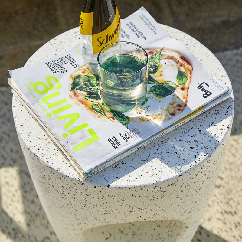 Tabouret de jardin Janig, Blanc