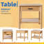 Table d'appoint ronde en bois massif avec tiroir de rangement, table de bout ronde de 24 po avec tablette ouverte