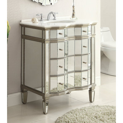 Deanza 36'' Single Bathroom Vanity with Marble Top
