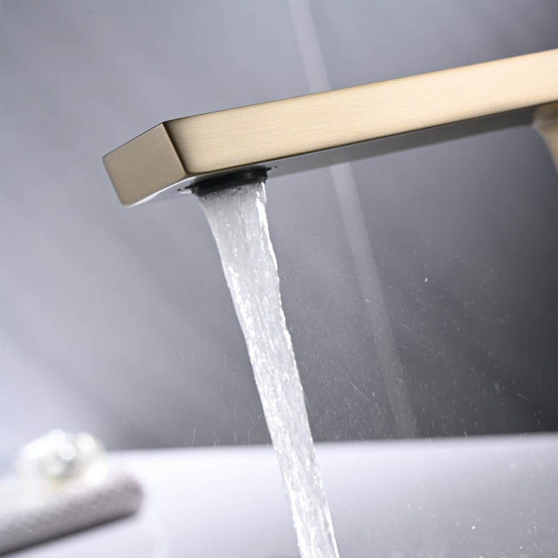 Robinet de salle de bain moderne à poignée simple 5,63 "1 trou, Brushed Gold