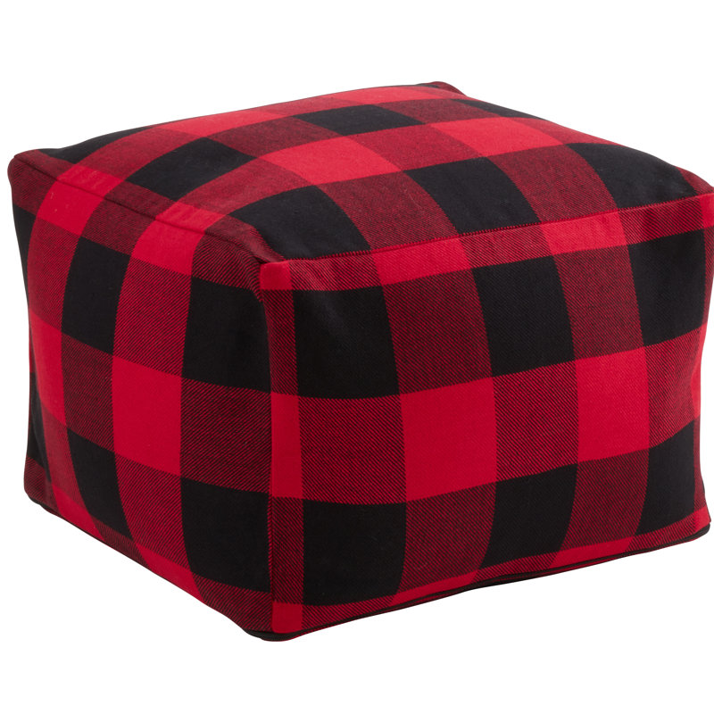 Manolis Upholstered Pouf, Red