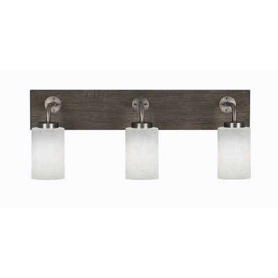 Oxbridge 3 Light Bath Bar - look Metal Finish With 4" Bubble Glass