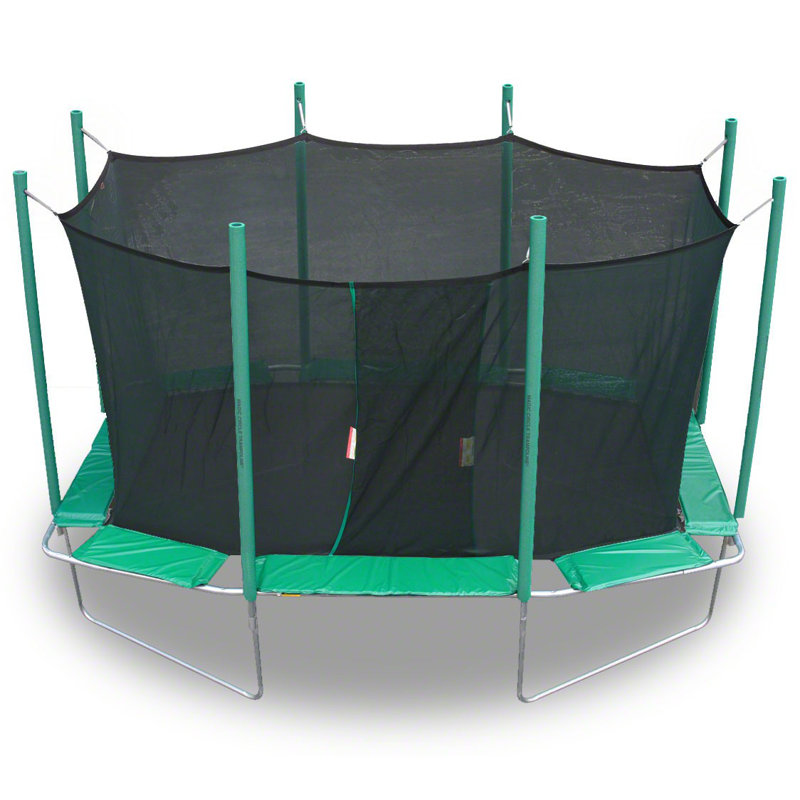Trampoline rectangulaire de 9 x 14 pi avec enceinte, Vert