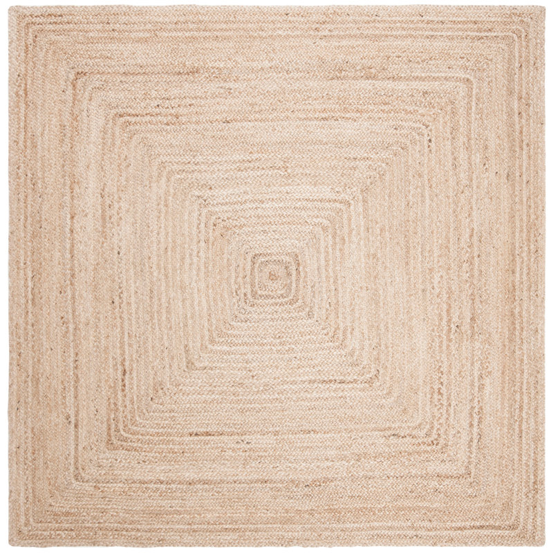 Tapis en jute tissé à la main Arria, Carré 5 pi