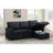 Convertible Upholstered Sectional With Pull - Out Chaise And Storage, 4 Seat In Black Linen, Removable Back Cushions, Twin Size Sleeper For Overnight, 82 Wide, 53 Deep, 34.5 High, 190.5 Lb Storage-2010348228