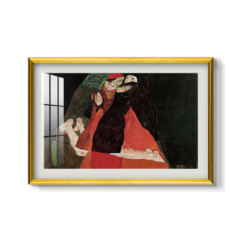 Cardinal et nonne (Caresse), 1912 - Egon Schiele - Estampe encadrée sur mesure, 16 po x 22 po