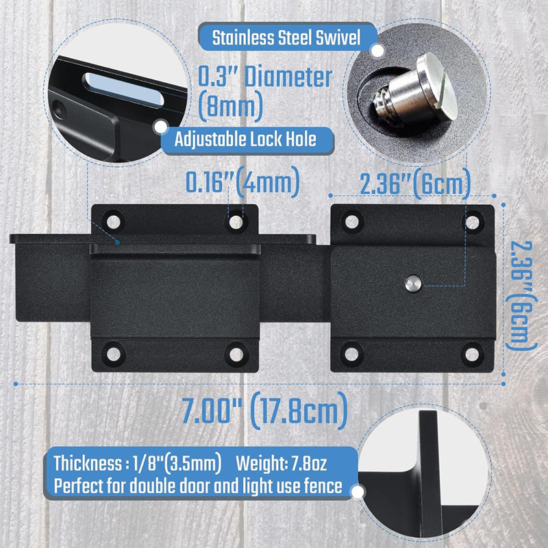 1Pack Flip Gate Latch Lock With Padlock Hole, 3.5Mm Aluminum All...
