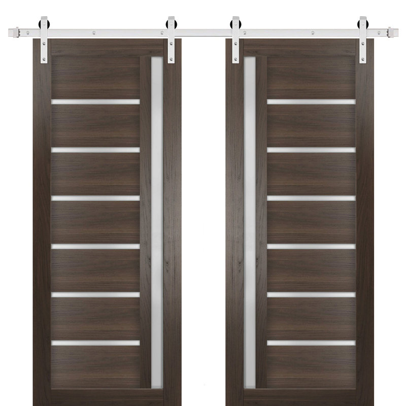 Portes en bois de grange brun Quadro, 72 po x 96 po