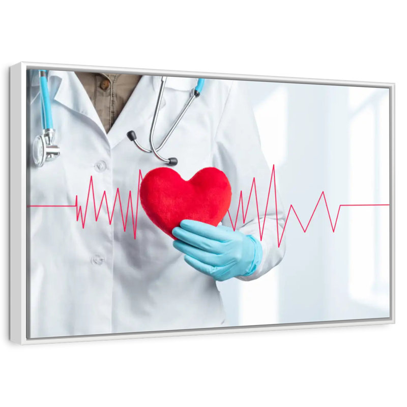 Soins médicaux pour cardiologue, Cadre flottant blanc, 19 po x 13 po