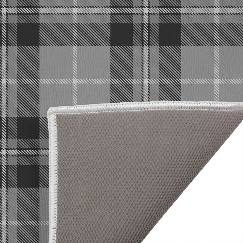 Paillasson Tartan Block, Gris, L 34 po x L 21 po