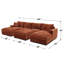 Chaise longue en velours côtelé écarlate, super confortable et doux-92875804