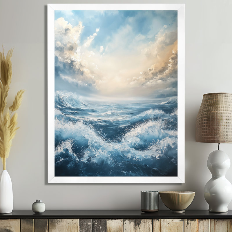 Aulda - Art mural abstrait sur toile, H 20 po x l 12 po, Reproduction encadrée d'une seule photo, Blanc