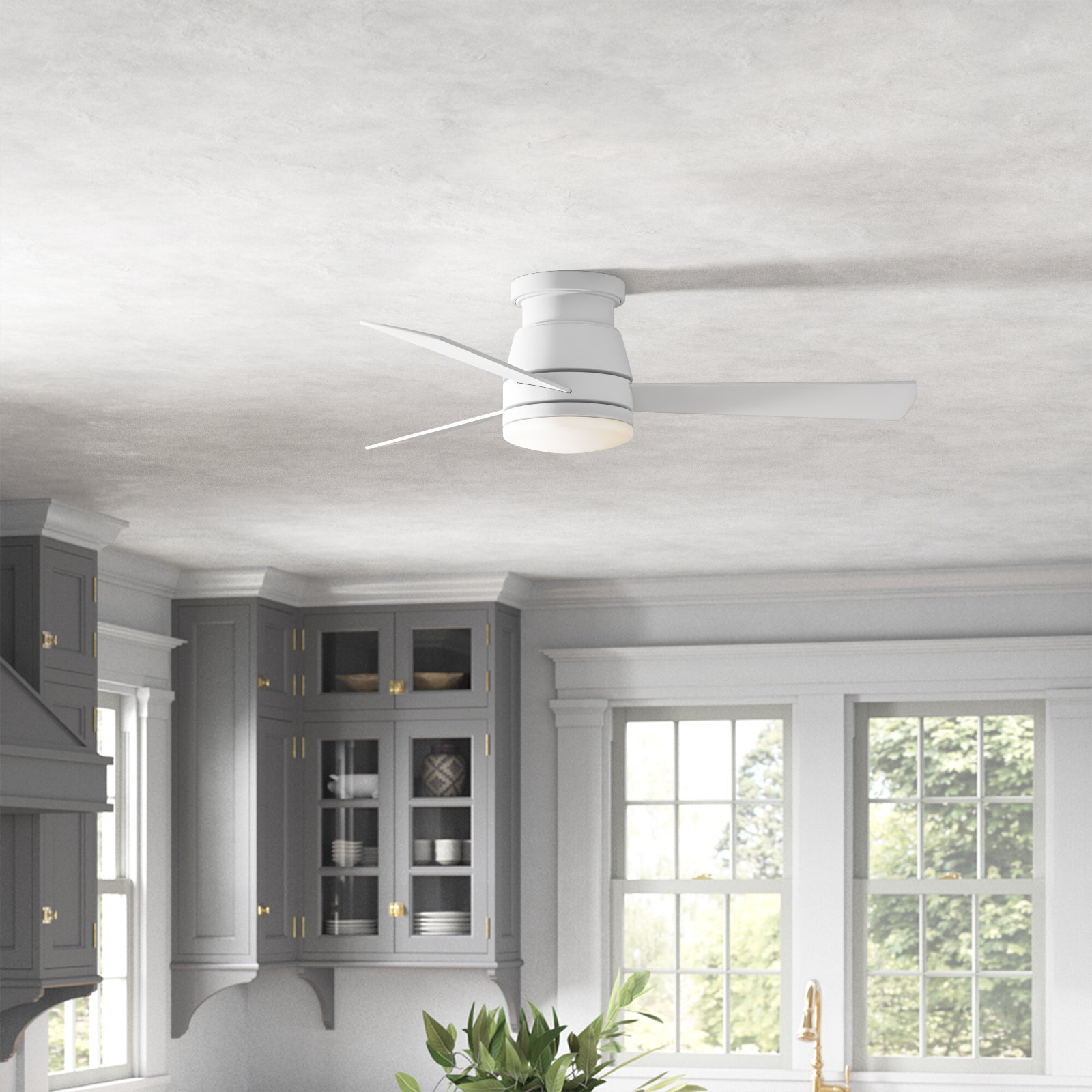 Peppa 44'' 3 Blade Ceiling Fan with LED Light Kit, Matte White