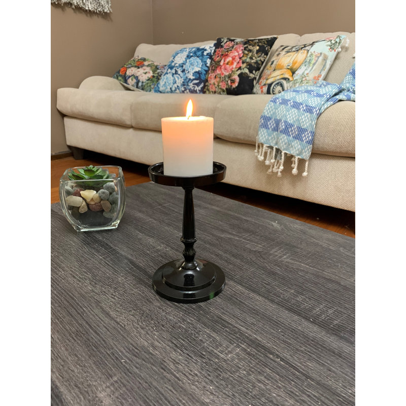 Bougeoir de table en métal 6,5", Mat