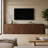 NTC BLOOM 2-Door Storage Cabinet, Solid Wood Designer Accent Cabinet with Hand-Carved Geometric Pattern Doors, Modular & Expandable Storage System for Living Room, Dark Walnut-642048451