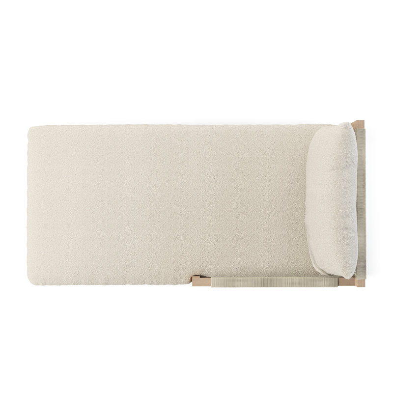 Sherwood Outdoor Chaise Lounge, Fiqa Cream Boucle, Weathered Gray/Dark Gray