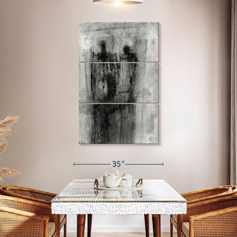2 Figures Black And White, 38" H x 24" W