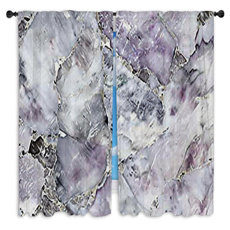 Rideaux de fenêtre lavande avec rideaux en marbre - 2 panneaux_14857, L 40 po x L 82 po