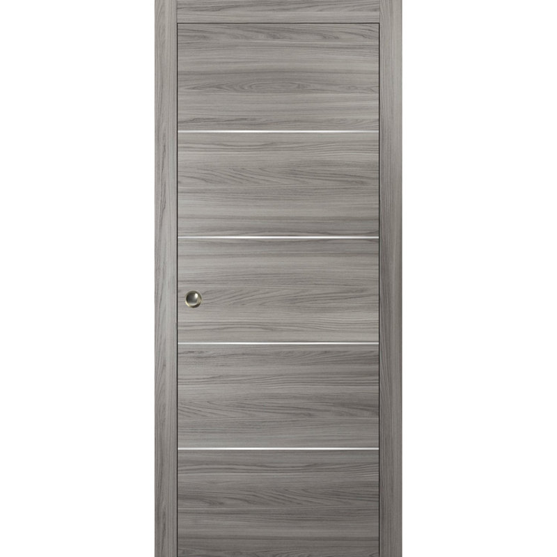Planum Flush Wood Sliding Closet Door, 28" x 80", Ginger Ash
