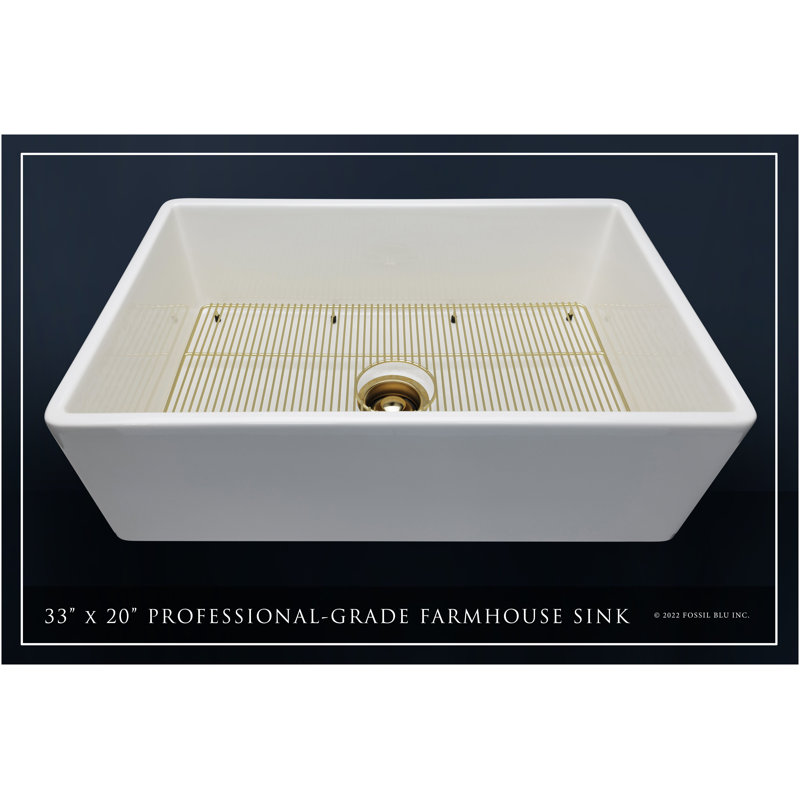 Luxury 33" L x 20" W Dual Mount Kitchen Sink with Basket Strainer, Brushed Brass Accessories