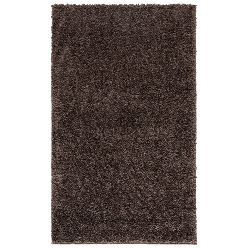 Brittney Performance solid color shag rug, Rectangle 8 pi x 10 pi, Brown