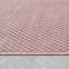 Tapis intérieur / extérieur rectangulaire en polypropylène tissé à plat de couleur unie rose-399812921