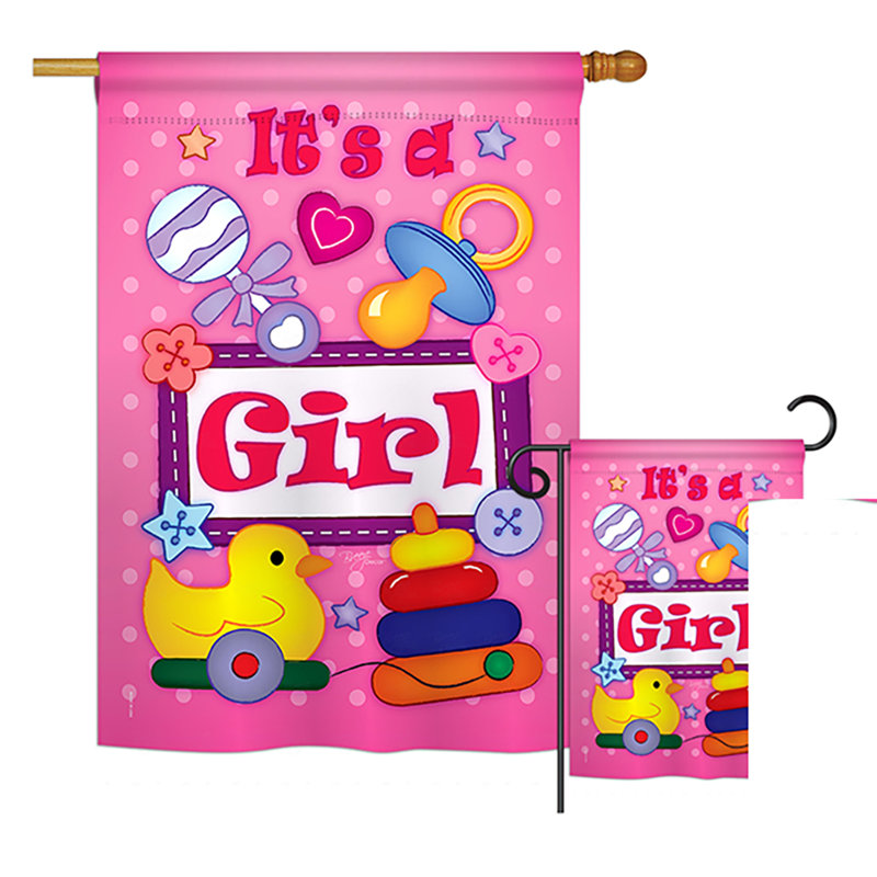 Drapeau de polyester à 2 côtés baby fille special occasion baby