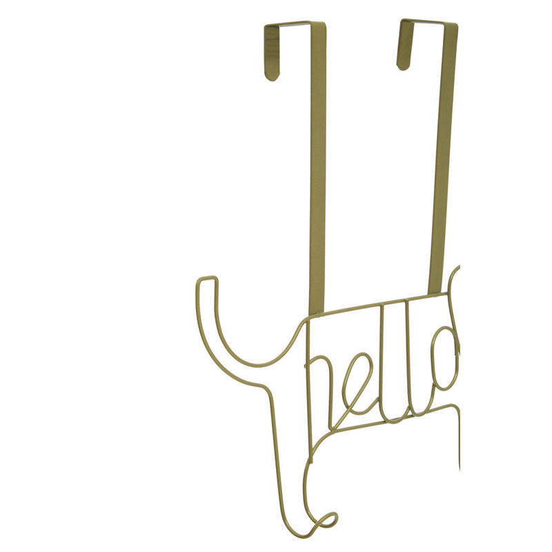 Aamenah Stainless Steel Over-the-Door 2 - Hook Coat Rack, Gold