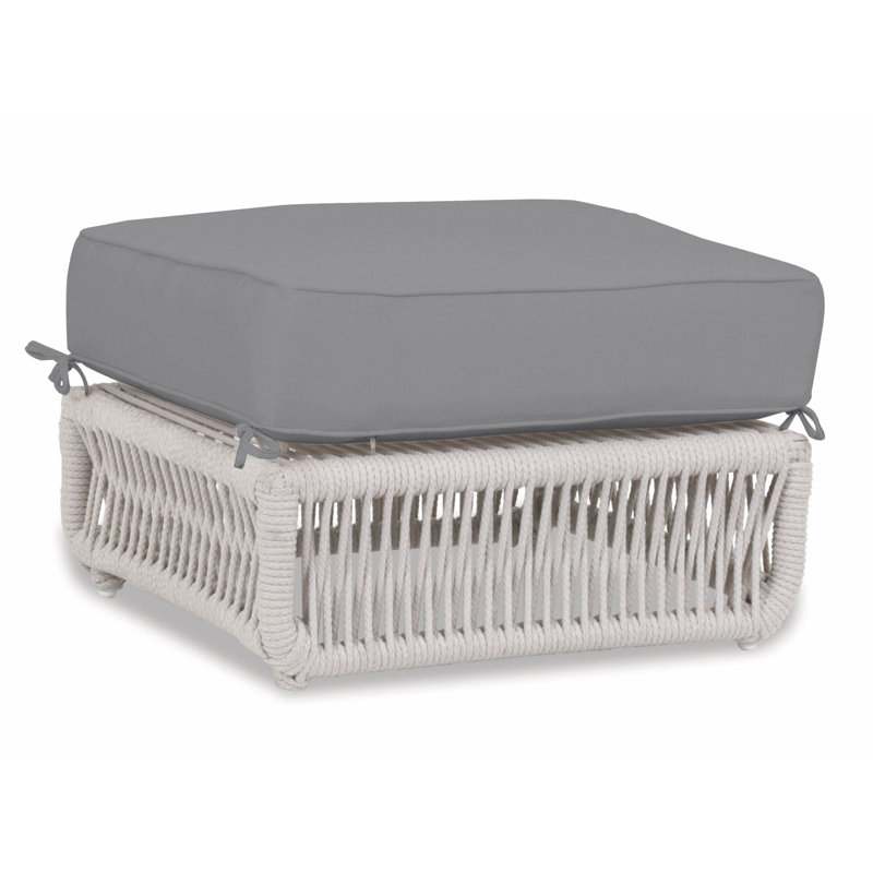 Dana Outdoor Ottoman, Canvas Granite Sunbrella® Canvas