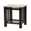 Table de bout moderne et contemporaine avec plateau en faux marbre et pieds de table