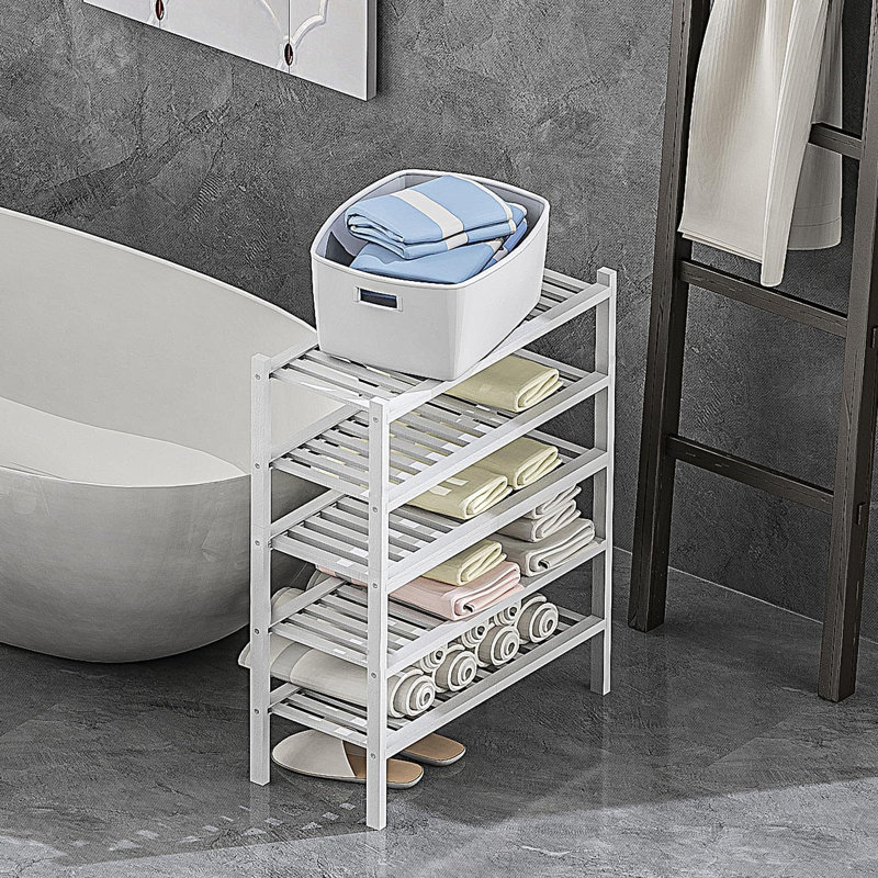 12 Pair Stackable Shoe Rack, White