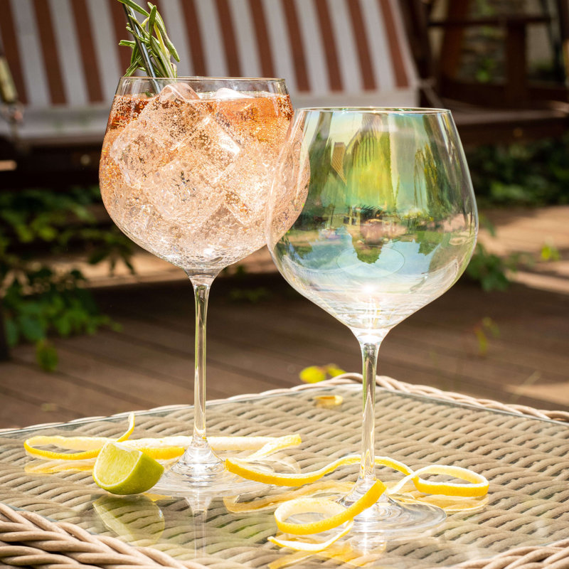 Gin Glasses - Set of 2, Orange Ombre