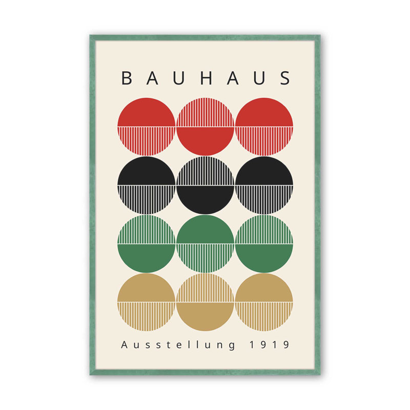 Cercles de Bauhaus rétro, H 15 po x l 12 po, Cadre simple citronnelle