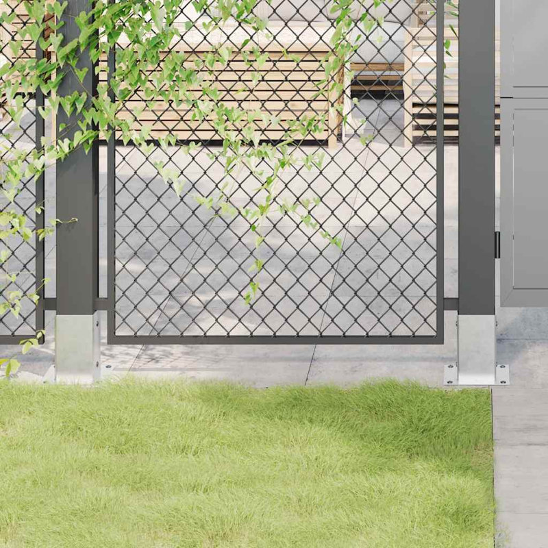 Bases de poteaux carrées Vidaxl, Argent